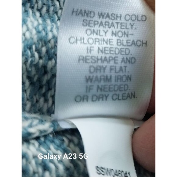 Pure Jill Kimono Turtleneck Sweater L Blue Cotton Modal Cashmere Blend Cozycore - Picture 6 of 7